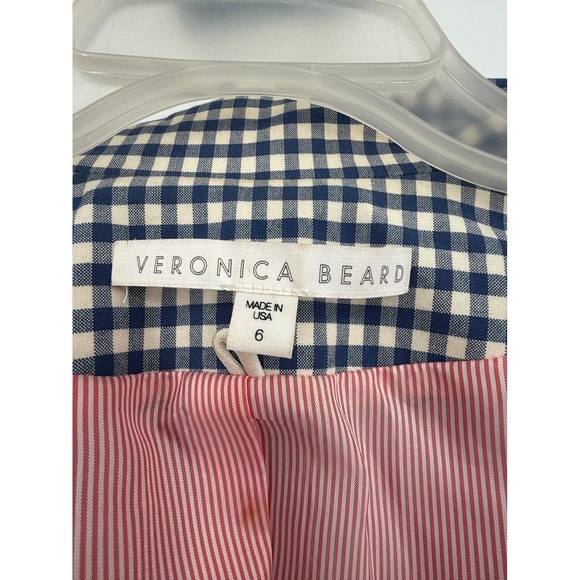 Veronica Beard Cottage Blue Gingham Blazer Old Money Career Classic Preppy Sz 6 - Picture 8 of 14